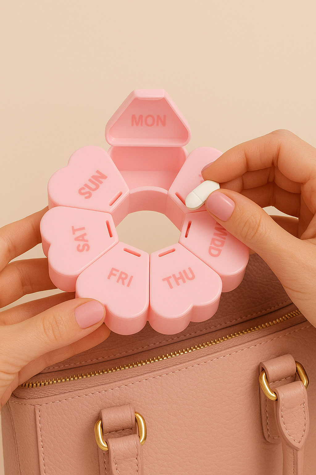 Pink Flower Pill Organiser
