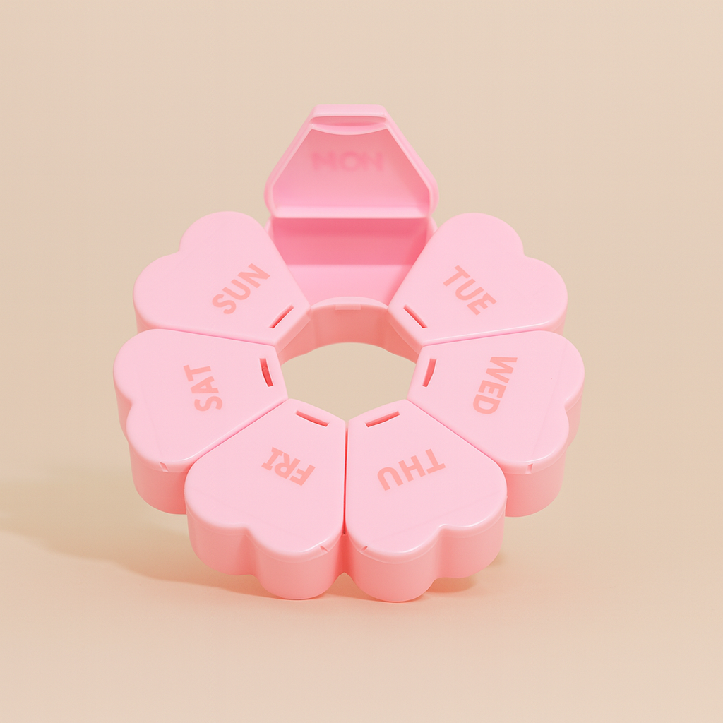 Pink Flower Pill Organiser
