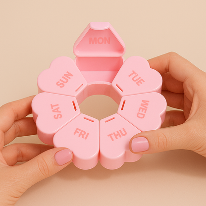 Pink Flower Pill Organiser
