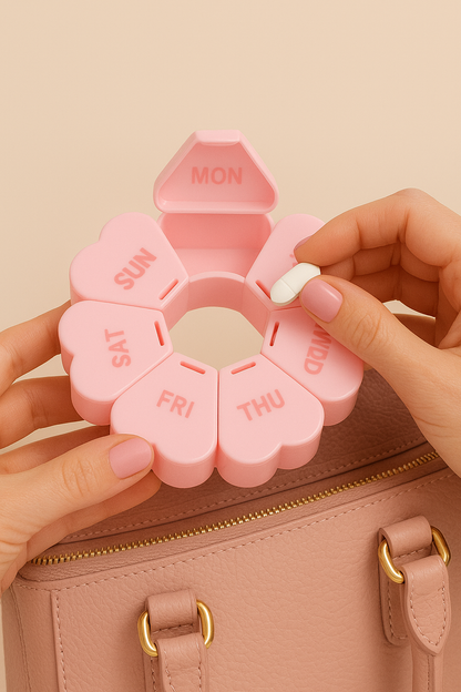 Pink Flower Pill Organiser